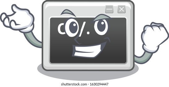 Happy confident Successful command window cartoon character style