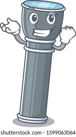 Happy confident Successful flashlight Scroll cartoon character style
