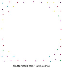 Happy Constellation Celebration Vector White Background. Festive Rain Postcard. Carnival Starfall Invitation. Rainbow Stars Celebrate Background.