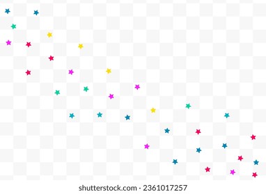 Happy Constellation Decoration Vector Transparent Background. Christmas Rain Wallpaper. Invitation Stars Background. Rainbow Starfall Festival Pattern.