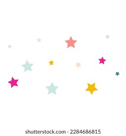 Feliz Constelación Vector Volante Fondo Blanco. Invitación a las estrellas. Postal de palo de carnaval. Cartel De Decoración De Lluvia Caída.