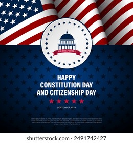 Happy Constitution and citizenship day United States Of America background vector illustration