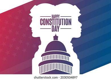 Happy Constitution Day and Citizenship Day. September 17. Holiday concept. Template for background, banner, card, poster with text inscription. Vector EPS10 illustration