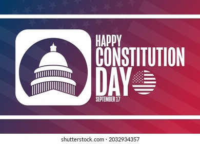 Happy Constitution Day and Citizenship Day. September 17. Holiday concept. Template for background, banner, card, poster with text inscription. Vector EPS10 illustration