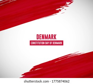 Happy constitution day of Denmark with classic watercolor splash background