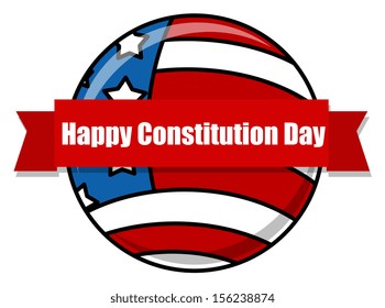 happy - Constitution Day globe Vector Illustration