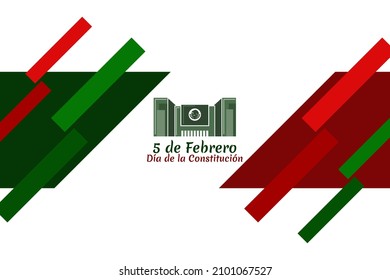 Alles Gute zum Tag der Verfassung in Mexiko.
Übersetzung: 5. Februar Tag der Verfassung. Nationalfeiertag in Mexiko Vektorgrafik. Geeignet für Grußkarten, Poster und Banner.