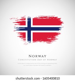 Happy Constitution day of Norway. brush flag of Norway vector illustration. abstract concept of national brush flag background. brush stroke background.