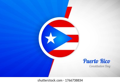 Happy constitution day of Puerto Rico greeting background. Abstract Puerto Rico country flag illustration