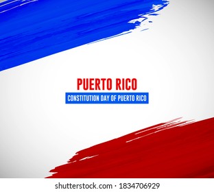 Happy constitution day of Puerto Rico with classic watercolor splash background