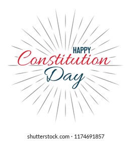 Happy Constitution Day! Vector lettering isolated illustration on white background