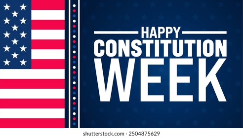 Happy Constitution Week is observed every year in September. Holiday concept. Template for background, banner, card, poster, placard, design template with unique shapes with standard color.