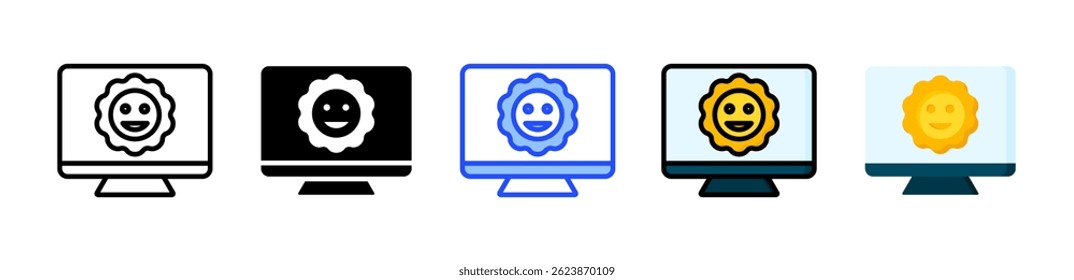 Happy Consumer Icon Collection With Multiple Styles