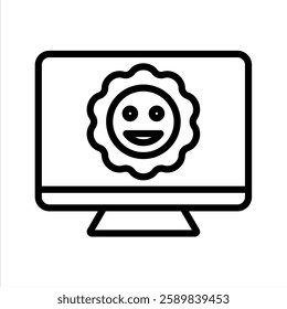 Happy Consumer Line Vector Illustration On White Background.