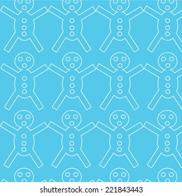 happy cookies outline blue pattern