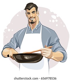 Happy cooking guy