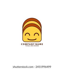 happy cooking kitchen logo design vector