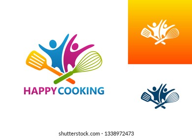 Happy Cooking Logo Template Design Vektor, Emblem, Design-Konzept, Creative Symbol, Symbol