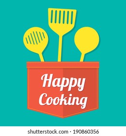 Happy Cooking Vector Illustration