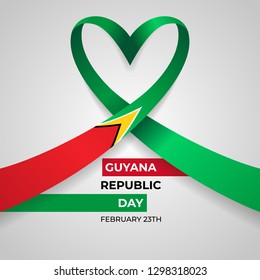 Happy Co-operative Republic of Guyana Republic Day Vector Template Design Illustration