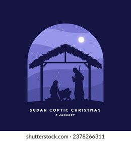 Happy Copctic Christmas Sudan illustration vector background. Vector eps 10