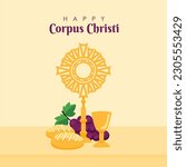 happy corpus christi background template vector stock