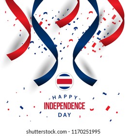 Happy Costa Rica Independence Day Vector Template Design Illustration