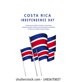 Happy Costa Rica Independence Day Poster Vector Template Design Illustration