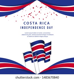 Happy Costa Rica Independence Day Poster Vector Template Design Illustration