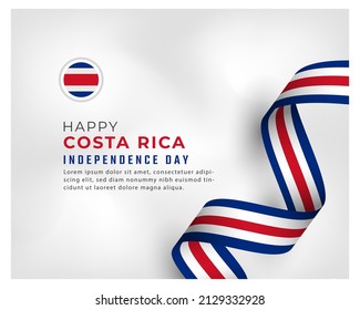 Happy Costa Rica Independence Day September 15th Celebration Vector Design Illustration. Template for Poster, Banner, Advertising, Greeting Card or Print Design Element