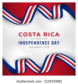 Happy Costa Rica Independence Day September 15th Celebration Vector Design Illustration. Template for Poster, Banner, Advertising, Greeting Card or Print Design Element