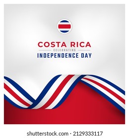 Happy Costa Rica Independence Day September 15th Celebration Vector Design Illustration. Template for Poster, Banner, Advertising, Greeting Card or Print Design Element