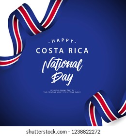 Happy Costa Rica National Day Vector Template Design Illustration