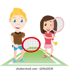 Cartoon Vector Tennis Sport Separated Layers Stock Vector (royalty Free 