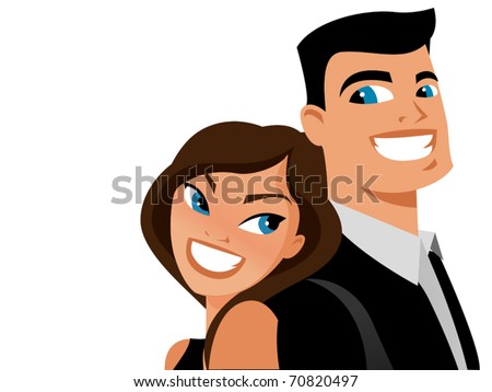 Happy couple back to back