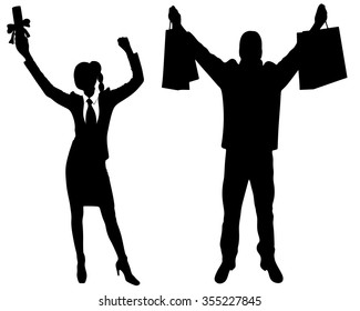 happy couple celebrate graduation