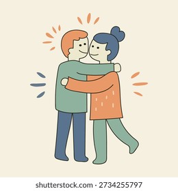 Happy Couple Embracing With Joyful Expression And Romantic Connection