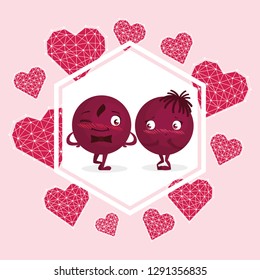 happy couple emoticons characters
