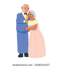 happy couple golden wedding isolated