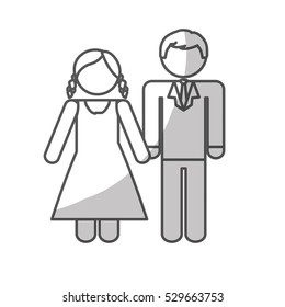 happy couple icon over white background. pictogram design. vector illustration