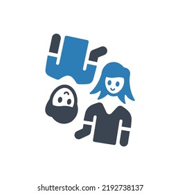 Happy couple icon (Simple vector illustration)