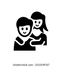 Happy Couple Icon (Simple Vector Illustration)