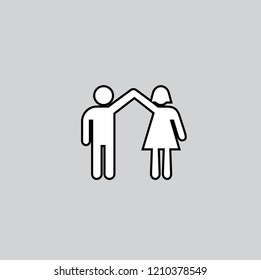 happy couple icon vector,man and woman icon on the gray background