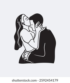 The happy couple. illustration in flat style