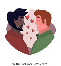 Happy couple laughing, flat illustration in cartoon style
