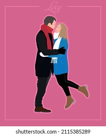 A happy couple in love.