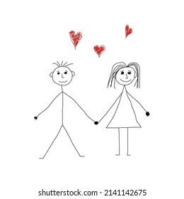 Happy Couple Love Child Drawing Stock Vector (Royalty Free) 2141142675 ...