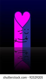 happy couple in love and hugging , vector