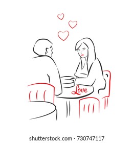 Happy couple on date