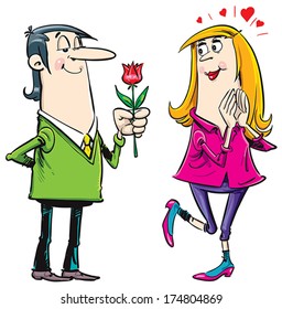 A happy couple on Valentine's Day.